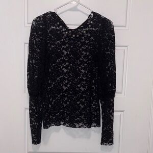 Zara Black Lace Blouse